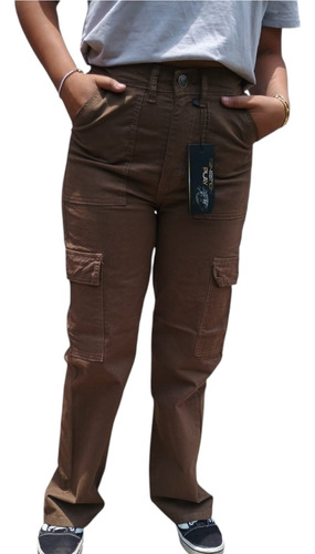 Pantalon Bolsas Cargo Marrón 5