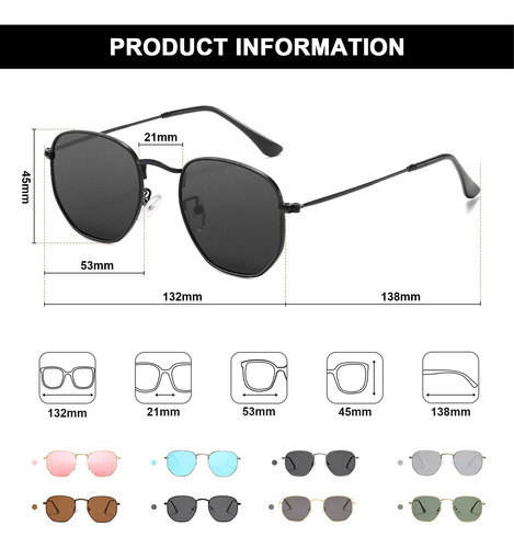 Prouddemon Gafas De Sol Polarizadas Cuadradas Pequeñas Para