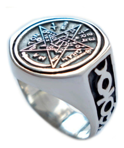 Anel Tetragrammaton Pentagrama Prata 950