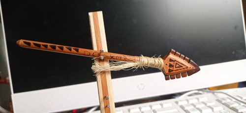 Tepoztopilli Miniatura Lanza Mexica Azteca Artesanal Madera