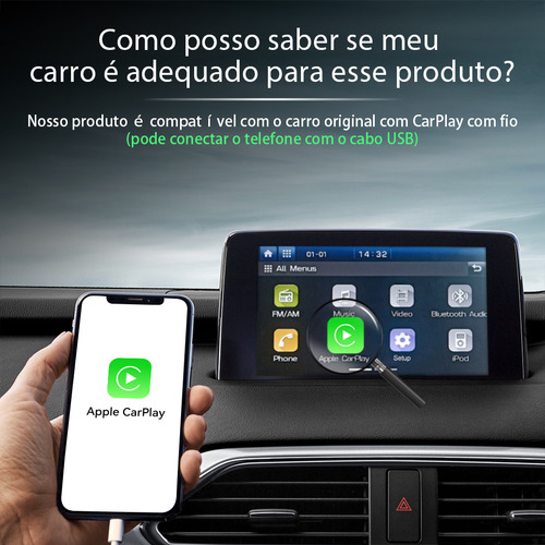 2 Em 1 Carplay Android Auto Sem Fio Wi-fi Universal Adaptadorsuporte Bluetooth, Converte Fio Em Sem Fio Por Cabo Extensão Usb/usb-c/type-ccom iPhone Ios 10+ / Android 11+