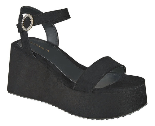 Plataforma De Gamuza Para Mujer Castalia Negro 296-25