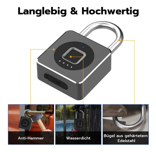 Candado Con Huella Dactilar Bluetooth Para Bicicleta Y Gimna