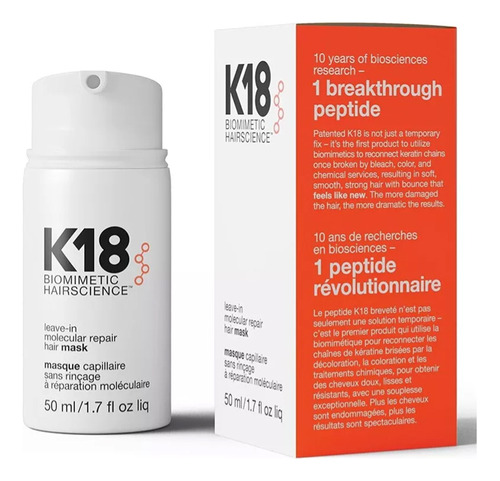 K18 | Mascarilla Reparadora Sin Enjuague 50 Ml Hidratación M