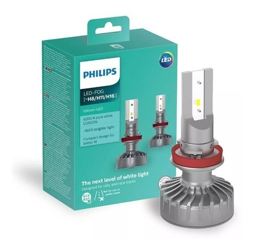 Par Led Philips Fog Ultinon 6200k H8 H11 H16 + Canceller