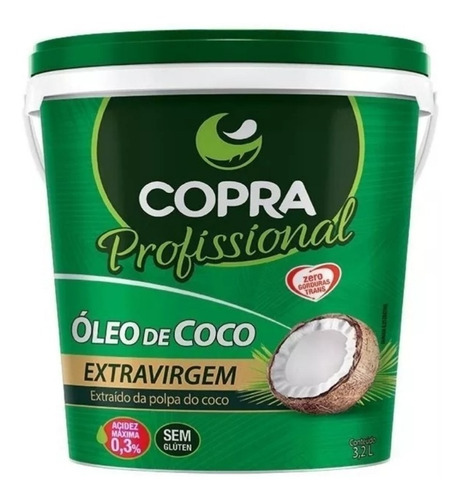 Balde Óleo De Coco Extra Virgem Copra 3,2l