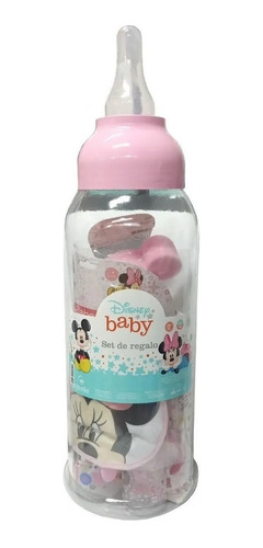 Disney Minnie Mouse Set Regalo Para Bebe Mamadera Gigante