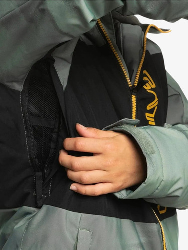 Campera Niño Snow Quiksilver Side Hit Niño Verde Amarillo 8