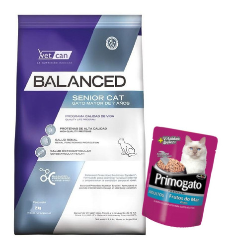 Vet Can Balanced Gato Senior 2 Kg Con Regalo