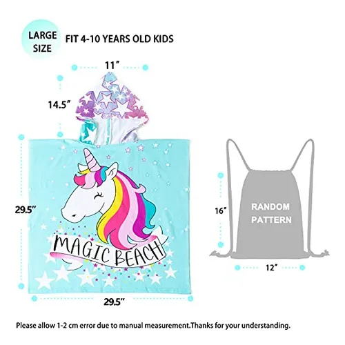 Novforth - Toalla De Bano De Unicornio Para Ninos Pequenos,