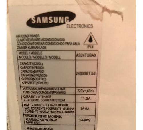 Aire Acondicionado Samsung Inverter 24.000 Btu Casi Nuevo