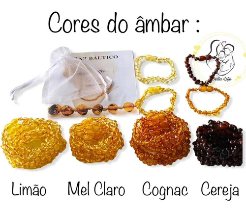Pulseira / Tornozeleira De Âmbar Infantil - Várias Cores