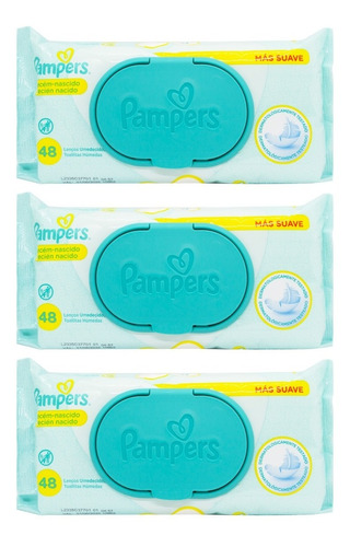 Pampers X3 Toallitas Húmedas Bebés Recién Nacidos Suave 6c