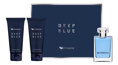 Set Ferrioni Deep Blue 3pzs 100 Ml Edt Spray + Body Shampoo 