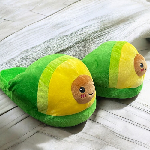 Pantufla Peluche Aguacate Feliz 21-26 Moda Invierno Comfort
