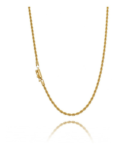 Imagem 1 de 3 de Corrente Masculina Cordão Baiano 6mm Banhada Fecho Bomba