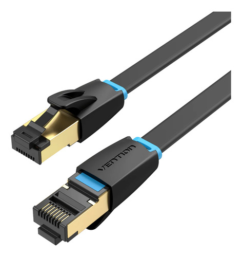 Cable de red Vention Cat8 Certificado - 3 Metros - Plano Ultra fino - Premium Patch cord - Rj45 Ethernet 40gbps - 2000 Mhz - 100% cobre - IKCBI