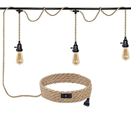 Conecte Las Luces Colgantes Con Cable Cuerda De Cáñamo Kit D