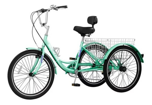 Bicicleta Lilypelle Tricycle 24inch 7 Speed 3 Wheels Cyan