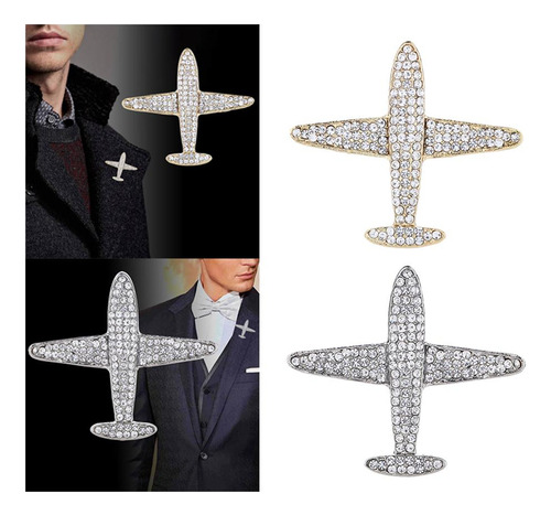 2 Piezas Para Hombre De Broche Cuello Pin Ramillete Insignia
