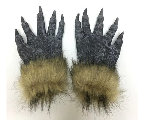 Máscara De Cabeza De Lobo De Halloween Y Guantes De Disfraz