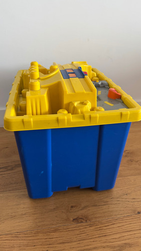 Caja Organiz. Plást. Guarda Juguetes. Tapa Símil Pista Autos Azul (Usado)