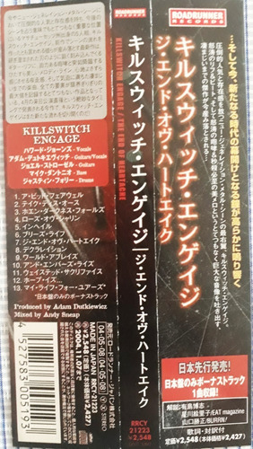 Cd Killswitch Engage - The End Of Heartache 1er Ed. Japonesa (Usado)