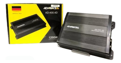 Amplificador Advance De 4 Canales, 1200 Watts, Para Carros