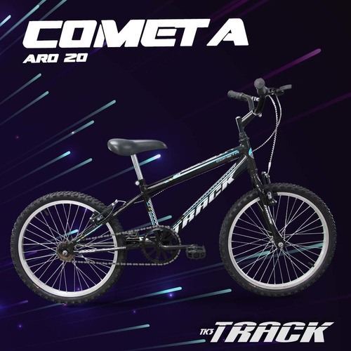 Bicicleta Aro 20 Track Bikes Cometa, unisex, para jóvenes, color negro, marco tamaño 11