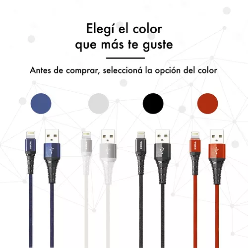 Cable Usb Soul Colores Full Jean Para iPhone