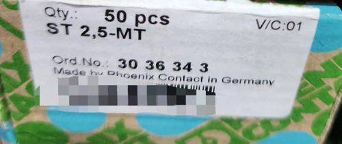 Borne Conexion St Lman 4,0mm2 Gr Ref 3031364 Phoenix 50 Und