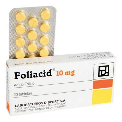 Foliacid® 10mg X 20 Comprimidos - Ácido Fólico