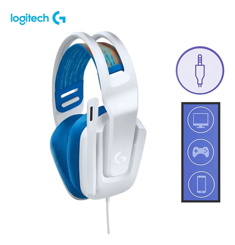 Auriculares Gamer Alambricos Logitech G Series G335 981-001023 Color Blanco