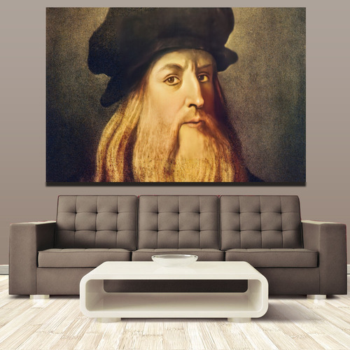 Quadro Leonardo Da Vinci Auto Retrato Borda Infinita