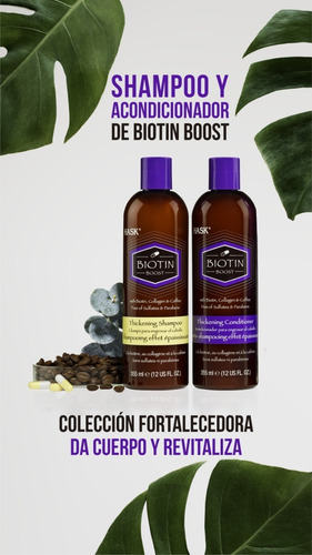 Imagen 2 de 6 de Hask Shampoo Biotin Boost 355 Ml