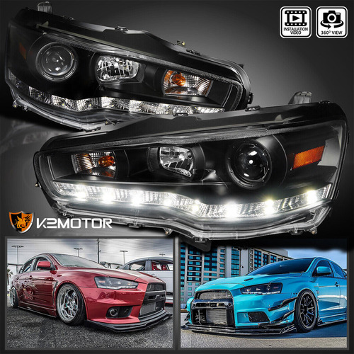 Par Faro Negro Led Mitsubishi Lancer Es 2015 2.0l