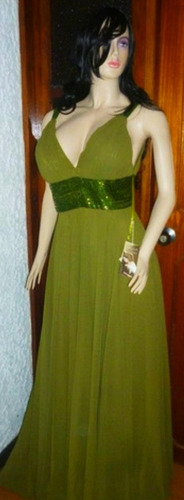 Vestido Verde Largo - Talla 12 - Marca Mundo Novia
