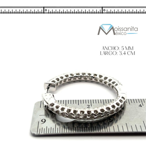 Aretes Tipo Arracadas De Plata 925 Con Moissanitas