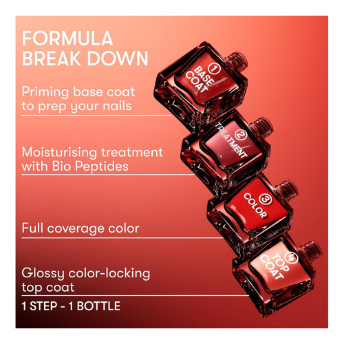 Nails Inc Esmalte De Uñas En Gel Sin Capa Superior, 4 En 1