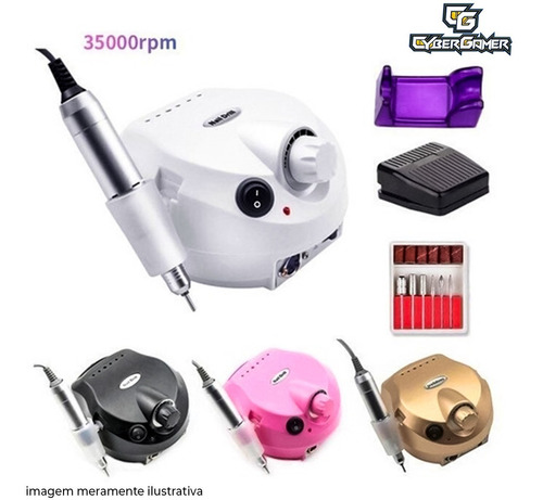 Imagem 2 de 6 de Lixadeira Retífica Motor Unha Rosa Pedal 30.000rpm Bivolt