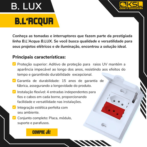 Área Externa B.l'acqua À Prova D'água Interruptor Simp+paral