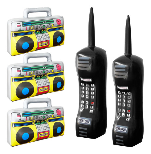 5 Unidad Radio Inflable Boombox Telefono Movil Retro Para 80