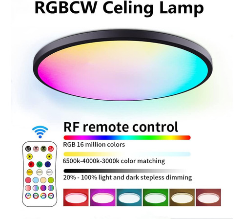 Luz De Techo Rgb Inteligente Luz De Techo De 24 W Enchufe
