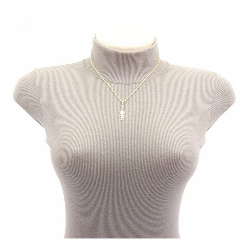 Colar Dourado Menina Com Pedrinha