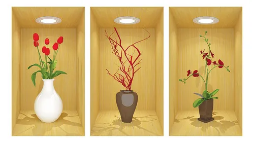 Adhesivo decorativo de pared con forma de hornacina para sala de estar, dormitorio, 9 piezas