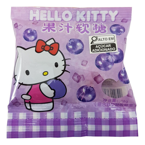 Bala Hello Kitty Candy Sabor Frutas Mistas Sanrio 90g