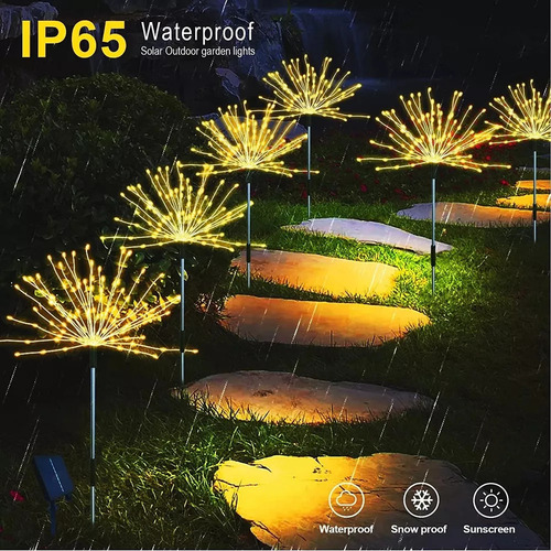 Luz Solar De Fuegos Artificiales Para Decoración De Jardines