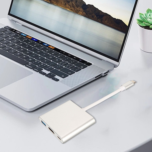 Adaptador Usb Tipo C 3 En 1 Ultra Hd 4k Usb C A Multimedia H