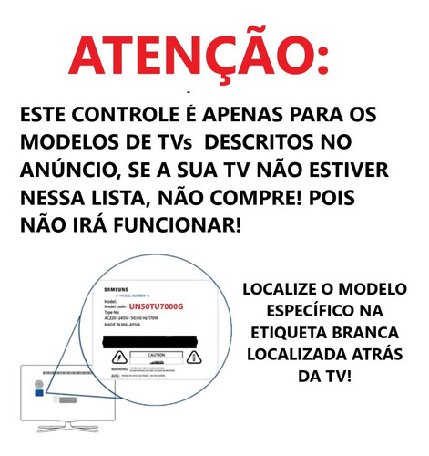 Imagem 2 de 5 de Controle Remoto Samsung Smart Tv 4k Un50tu7020gxzd Original