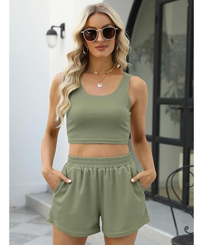 Sets De Moda Casual Sin Mangas, Ropa + Pantalones